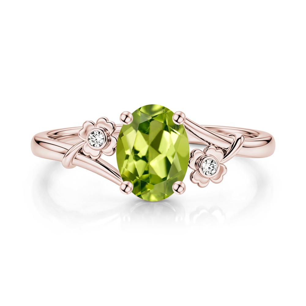 Oval Shaped Diopside Bypass Clover Ring - LUO Jewelry #gemstone_Peridot