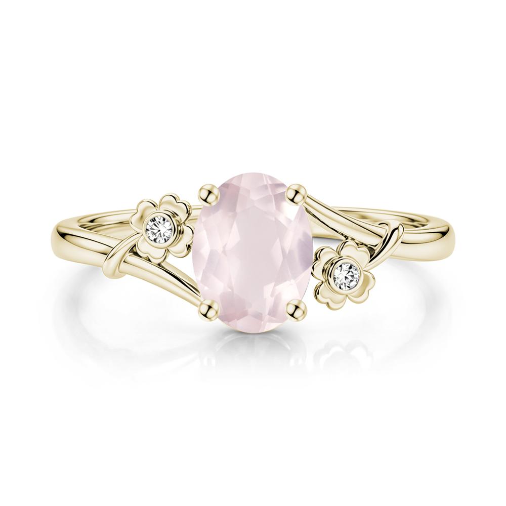 Oval Shaped Diopside Bypass Clover Ring - LUO Jewelry #gemstone_Rose Quartz