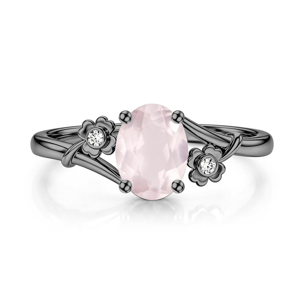 Oval Shaped Diopside Bypass Clover Ring - LUO Jewelry #gemstone_Rose Quartz