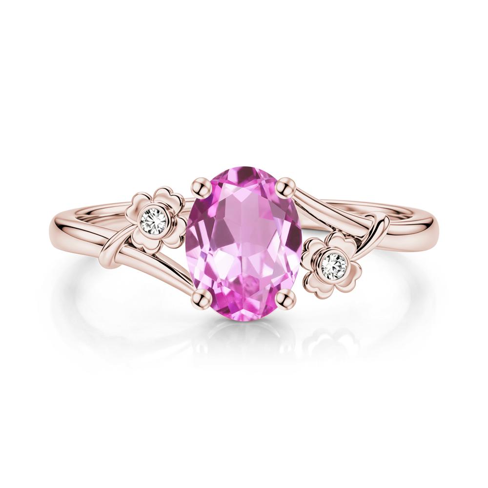 Oval Shaped Diopside Bypass Clover Ring - LUO Jewelry #gemstone_Pink Sapphire