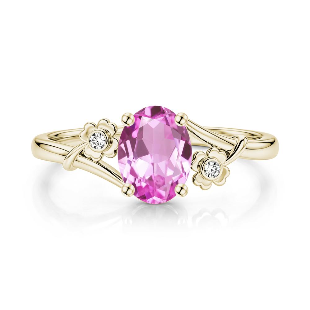 Oval Shaped Diopside Bypass Clover Ring - LUO Jewelry #gemstone_Pink Sapphire