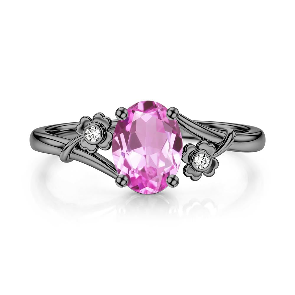 Oval Shaped Diopside Bypass Clover Ring - LUO Jewelry #gemstone_Pink Sapphire