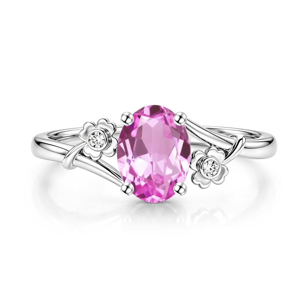 Oval Shaped Diopside Bypass Clover Ring - LUO Jewelry #gemstone_Pink Sapphire