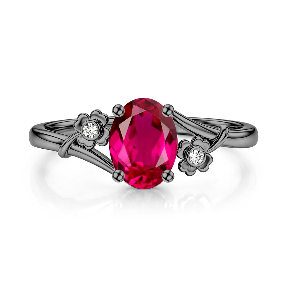 Oval Shaped Diopside Bypass Clover Ring - LUO Jewelry #gemstone_Ruby