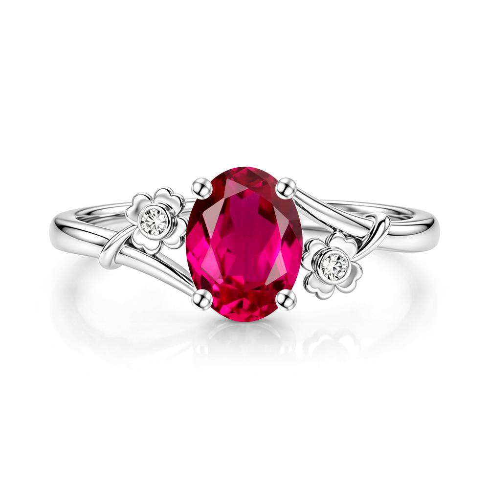 Oval Shaped Diopside Bypass Clover Ring - LUO Jewelry #gemstone_Ruby