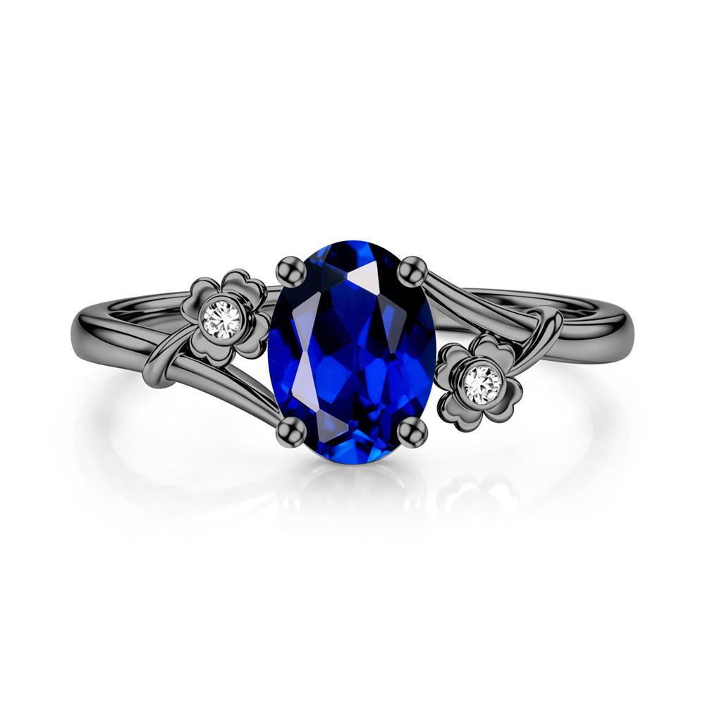 Oval Shaped Diopside Bypass Clover Ring - LUO Jewelry #gemstone_Sapphire