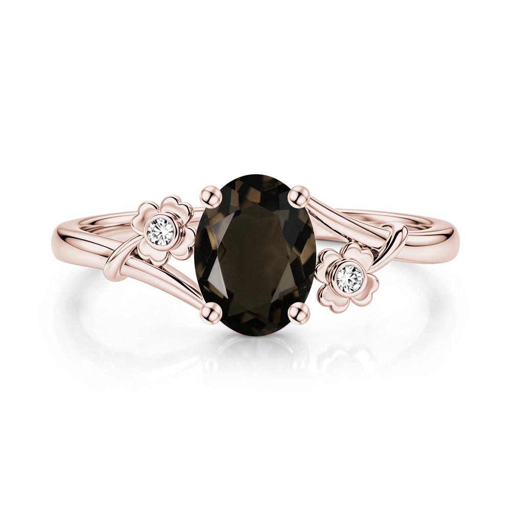 Oval Shaped Diopside Bypass Clover Ring - LUO Jewelry #gemstone_Smoky Quartz