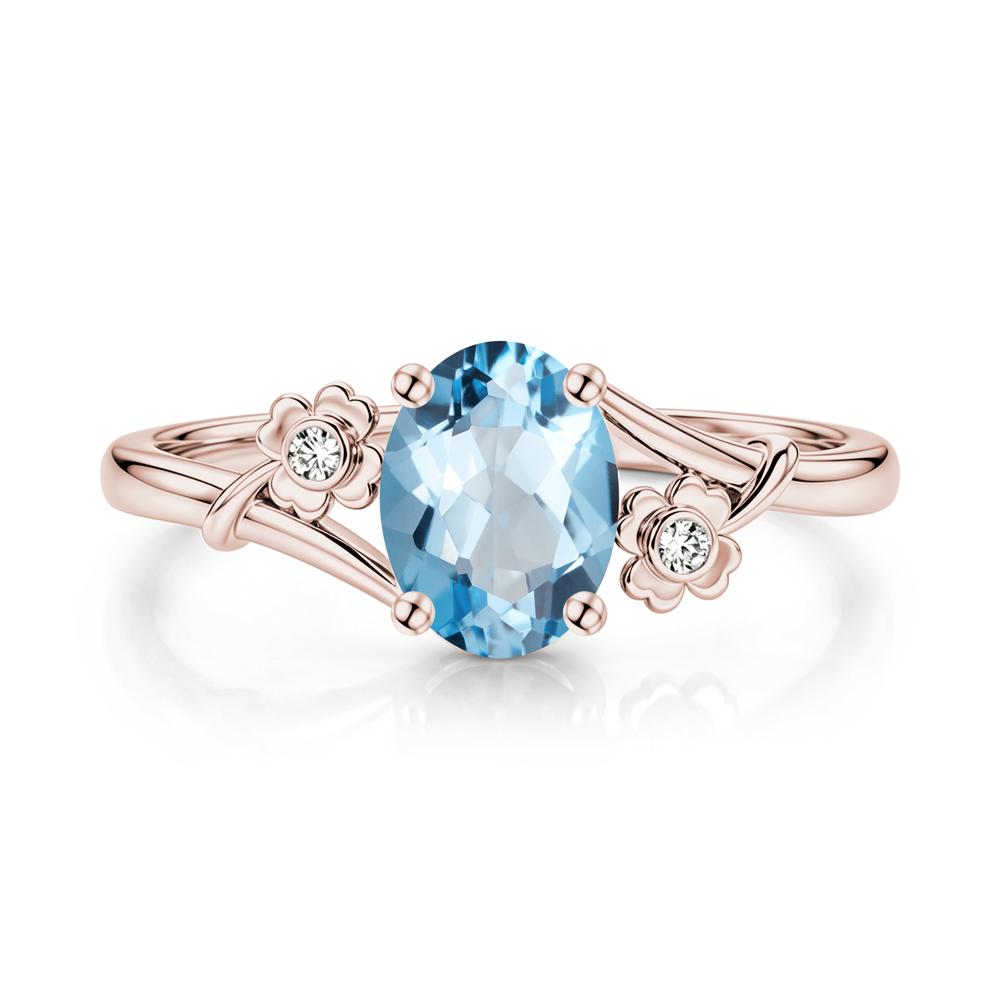 Oval Shaped Diopside Bypass Clover Ring - LUO Jewelry #gemstone_Swiss Blue Topaz