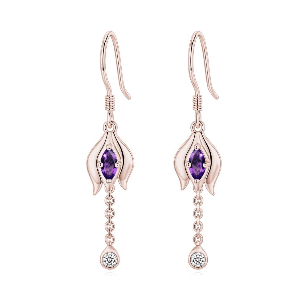 Garnet Tulip Dangle Hook Earrings - LUO Jewelry #gemstone_Amethyst