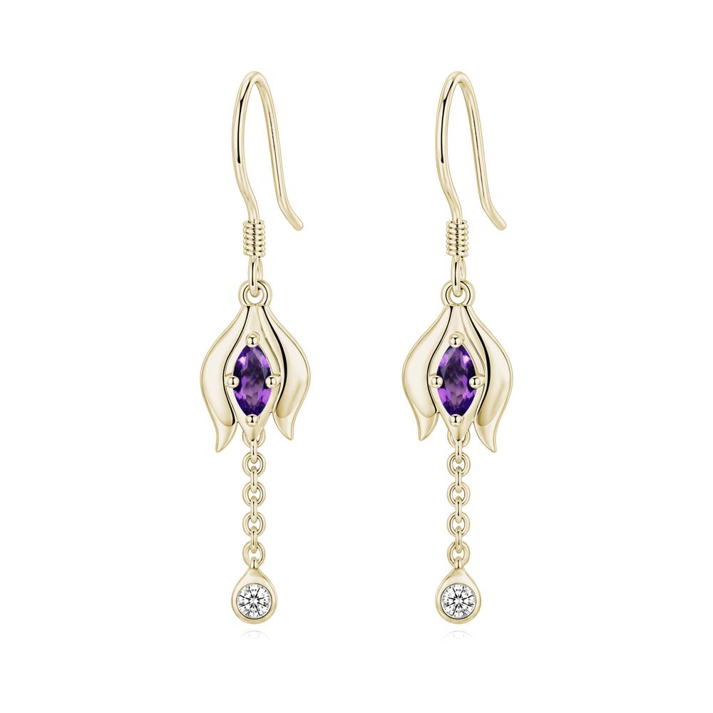 Garnet Tulip Dangle Hook Earrings - LUO Jewelry #gemstone_Amethyst