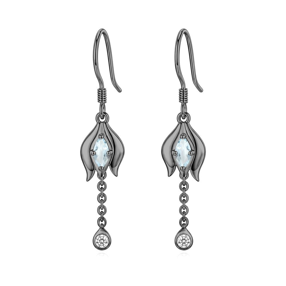 Garnet Tulip Dangle Hook Earrings - LUO Jewelry #gemstone_Aquamarine