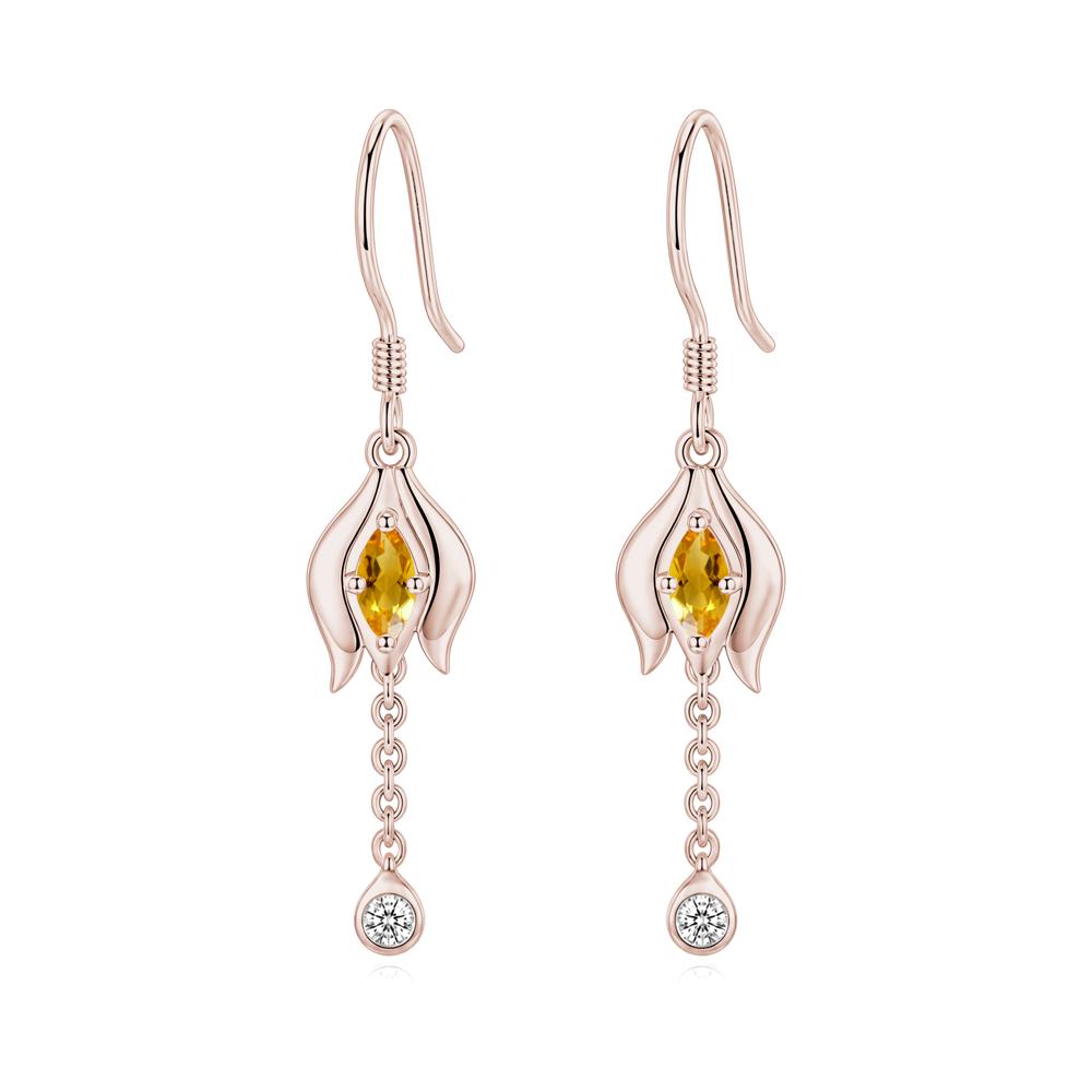 Garnet Tulip Dangle Hook Earrings - LUO Jewelry #gemstone_Citrine