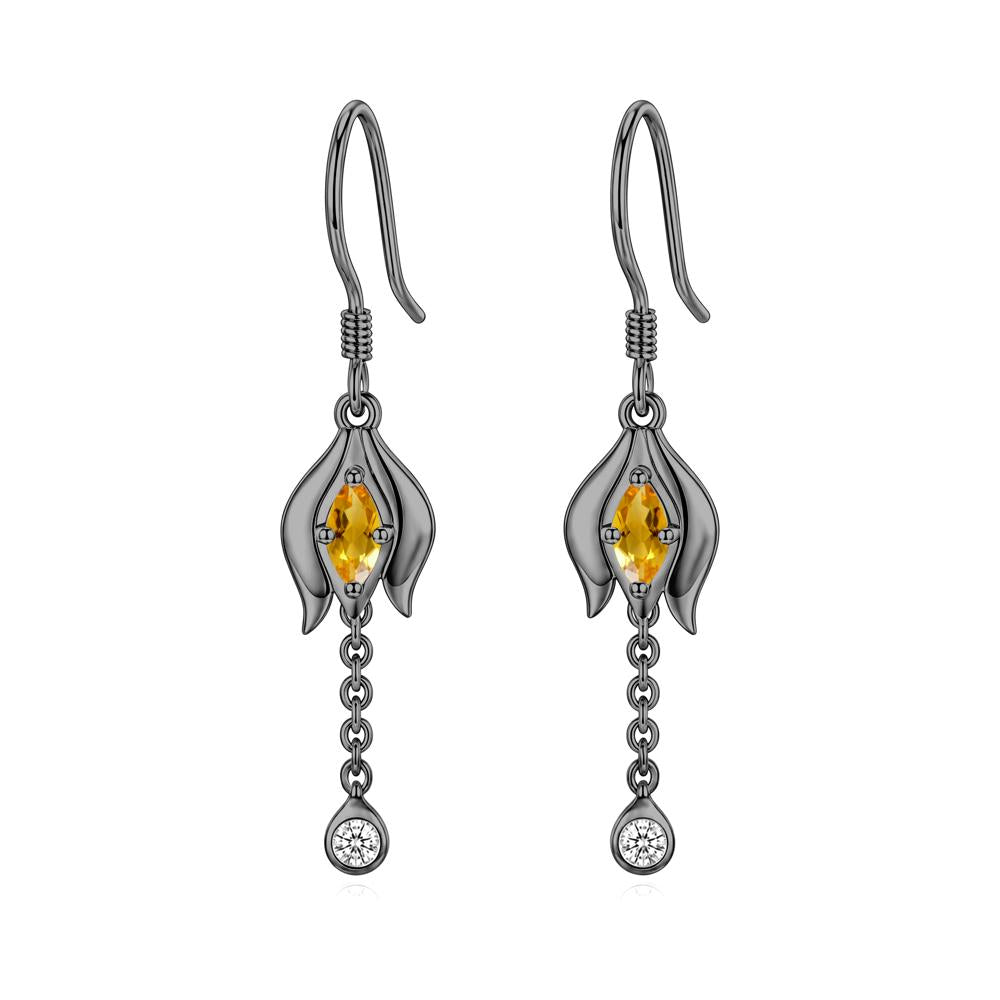 Garnet Tulip Dangle Hook Earrings - LUO Jewelry #gemstone_Citrine