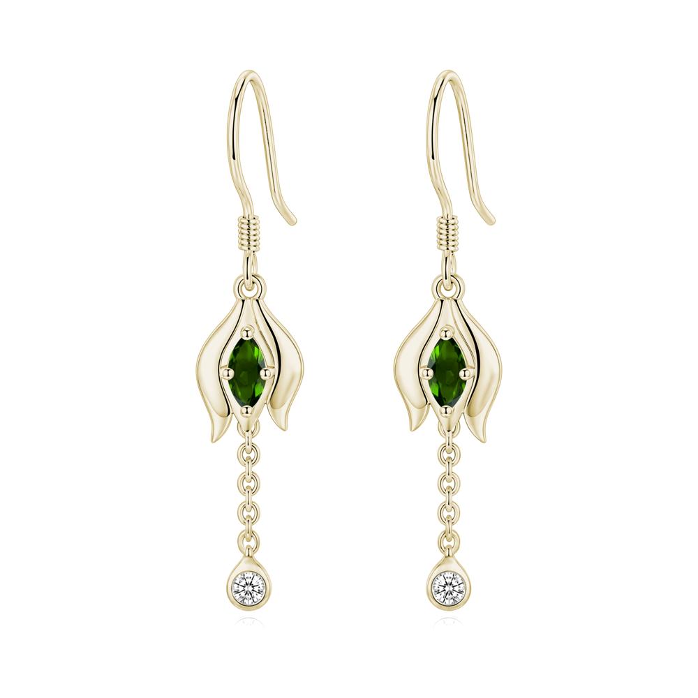 Garnet Tulip Dangle Hook Earrings - LUO Jewelry #gemstone_Diopside