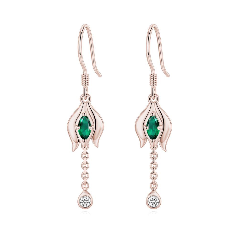 Garnet Tulip Dangle Hook Earrings - LUO Jewelry #gemstone_Emerald