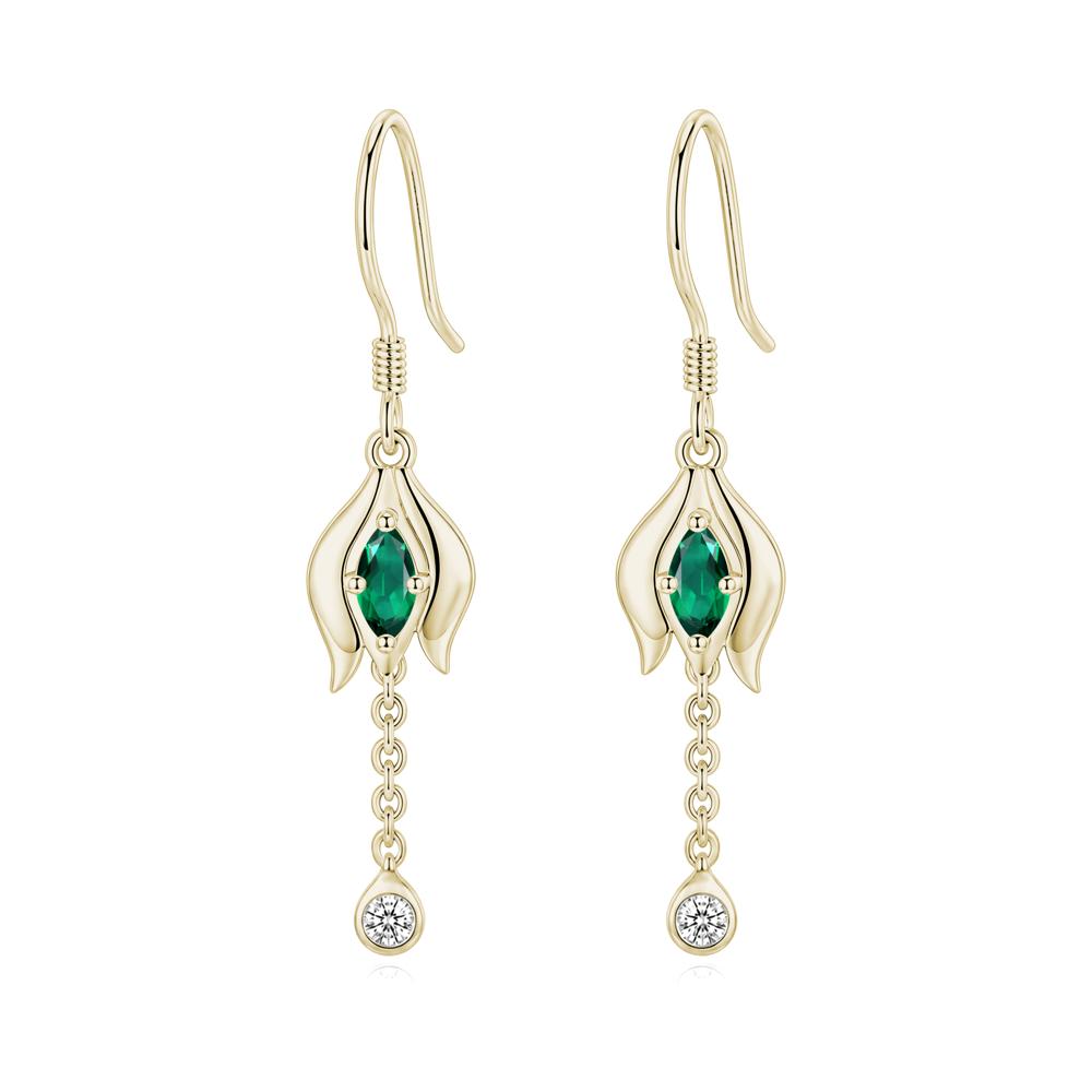 Garnet Tulip Dangle Hook Earrings - LUO Jewelry #gemstone_Emerald
