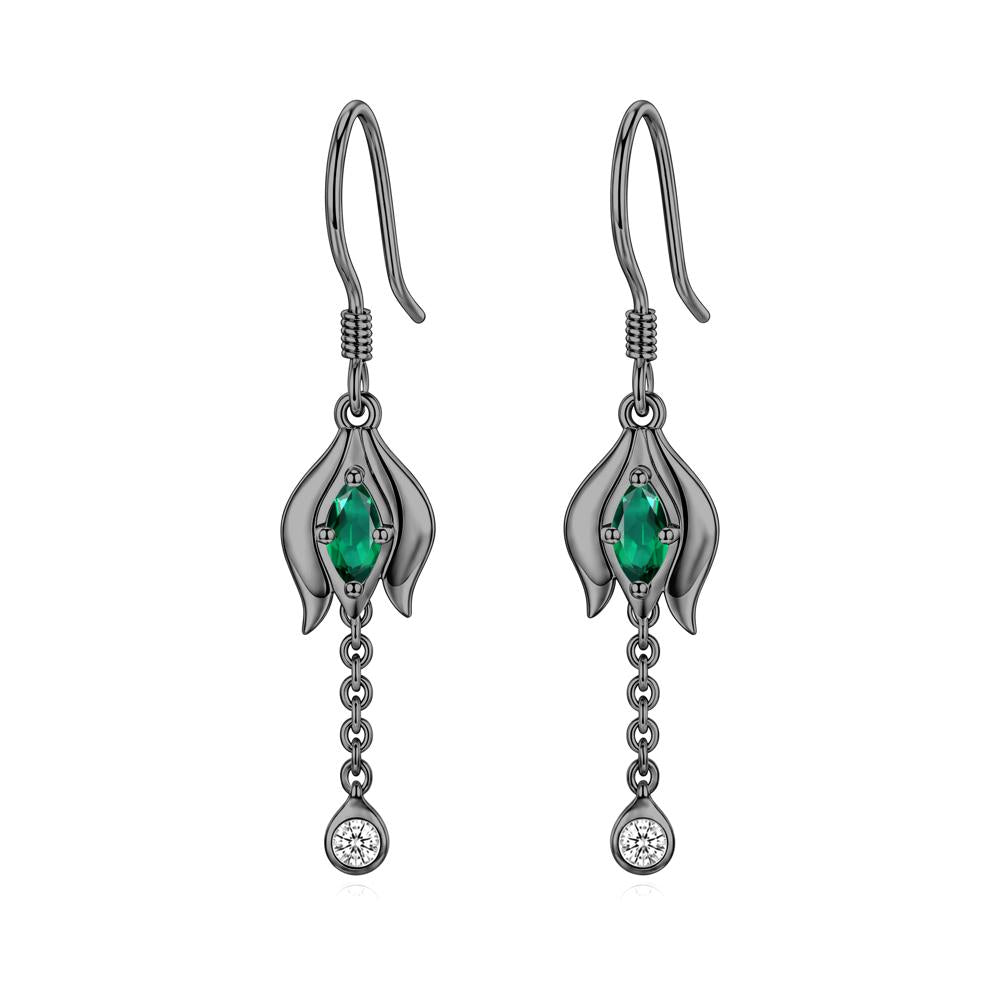 Garnet Tulip Dangle Hook Earrings - LUO Jewelry #gemstone_Emerald
