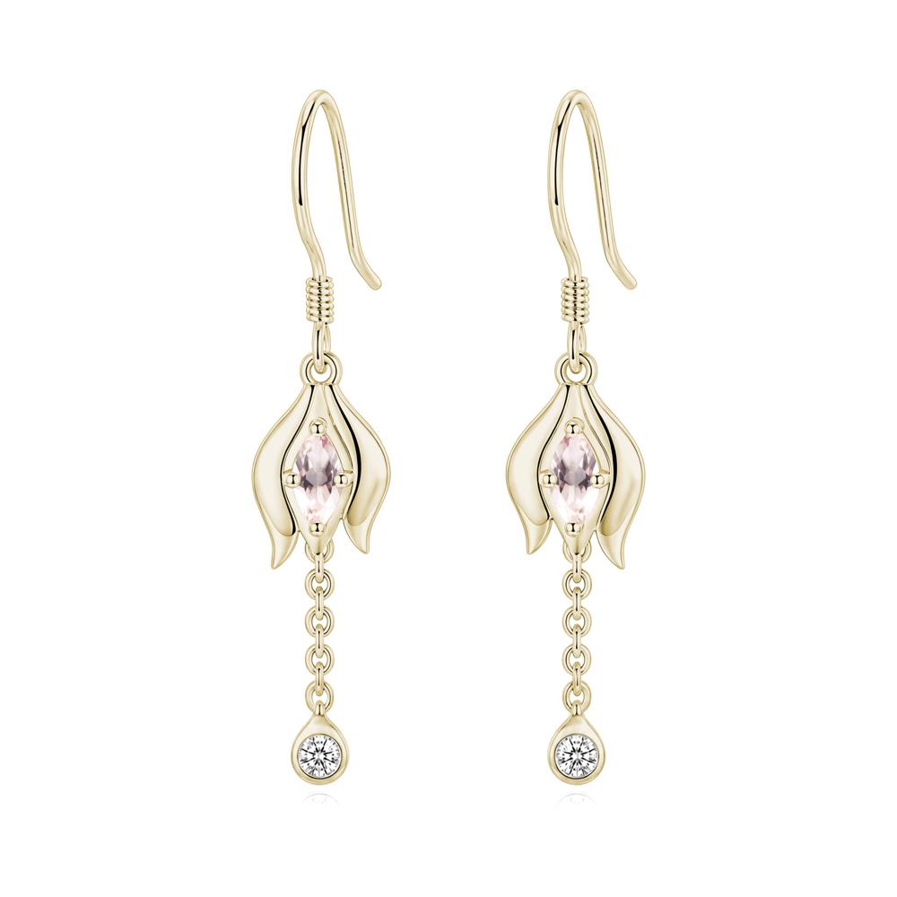 Garnet Tulip Dangle Hook Earrings - LUO Jewelry #gemstone_Morganite