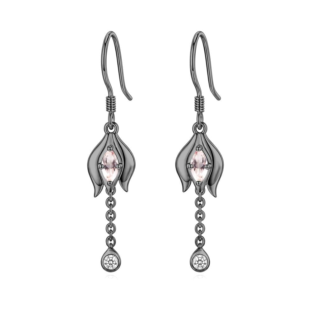Garnet Tulip Dangle Hook Earrings - LUO Jewelry #gemstone_Morganite