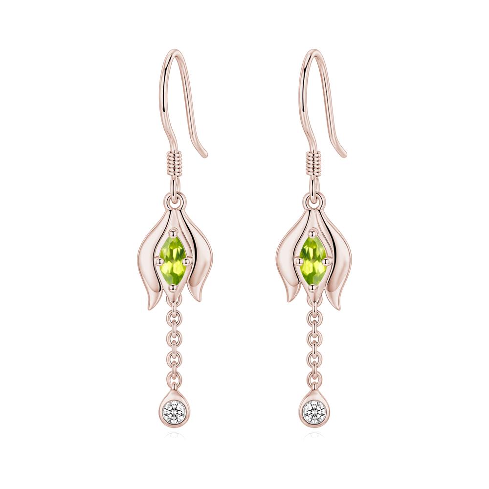 Garnet Tulip Dangle Hook Earrings - LUO Jewelry #gemstone_Peridot