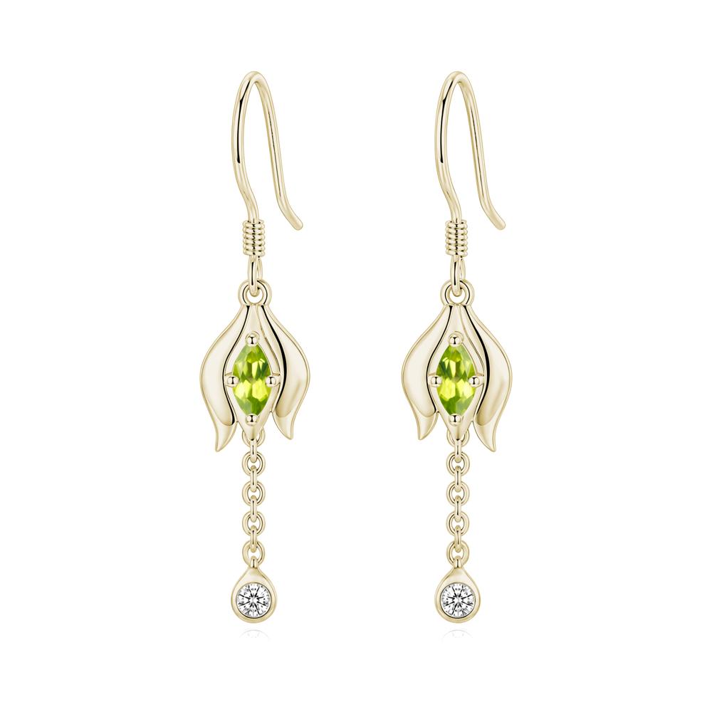 Garnet Tulip Dangle Hook Earrings - LUO Jewelry #gemstone_Peridot