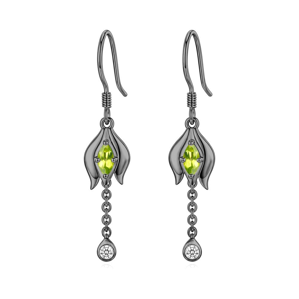 Garnet Tulip Dangle Hook Earrings - LUO Jewelry #gemstone_Peridot