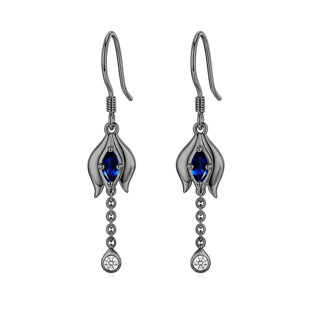 Garnet Tulip Dangle Hook Earrings - LUO Jewelry #gemstone_Sapphire