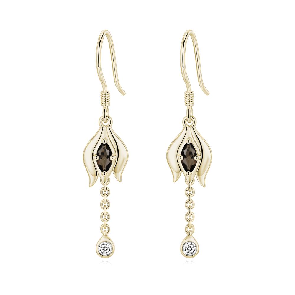 Garnet Tulip Dangle Hook Earrings - LUO Jewelry #gemstone_Smoky Quartz