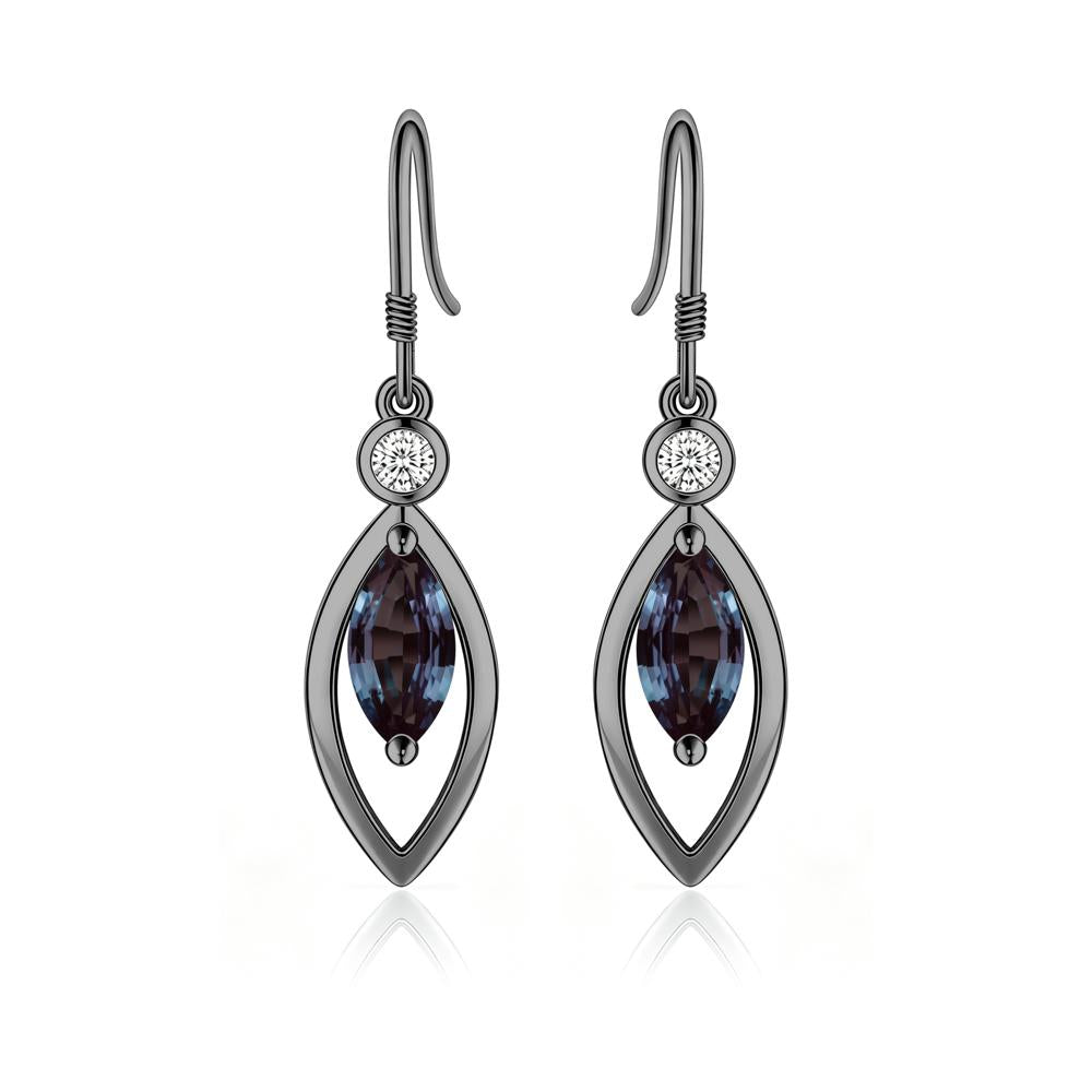 Leaf Inspired Alexandrite Dangle Earrings - LUO Jewelry #gemstone_Alexandrite