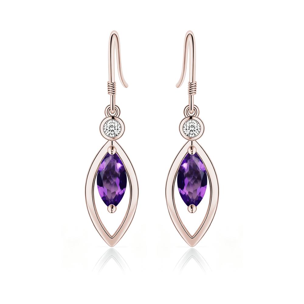 Leaf Inspired Alexandrite Dangle Earrings - LUO Jewelry #gemstone_Amethyst