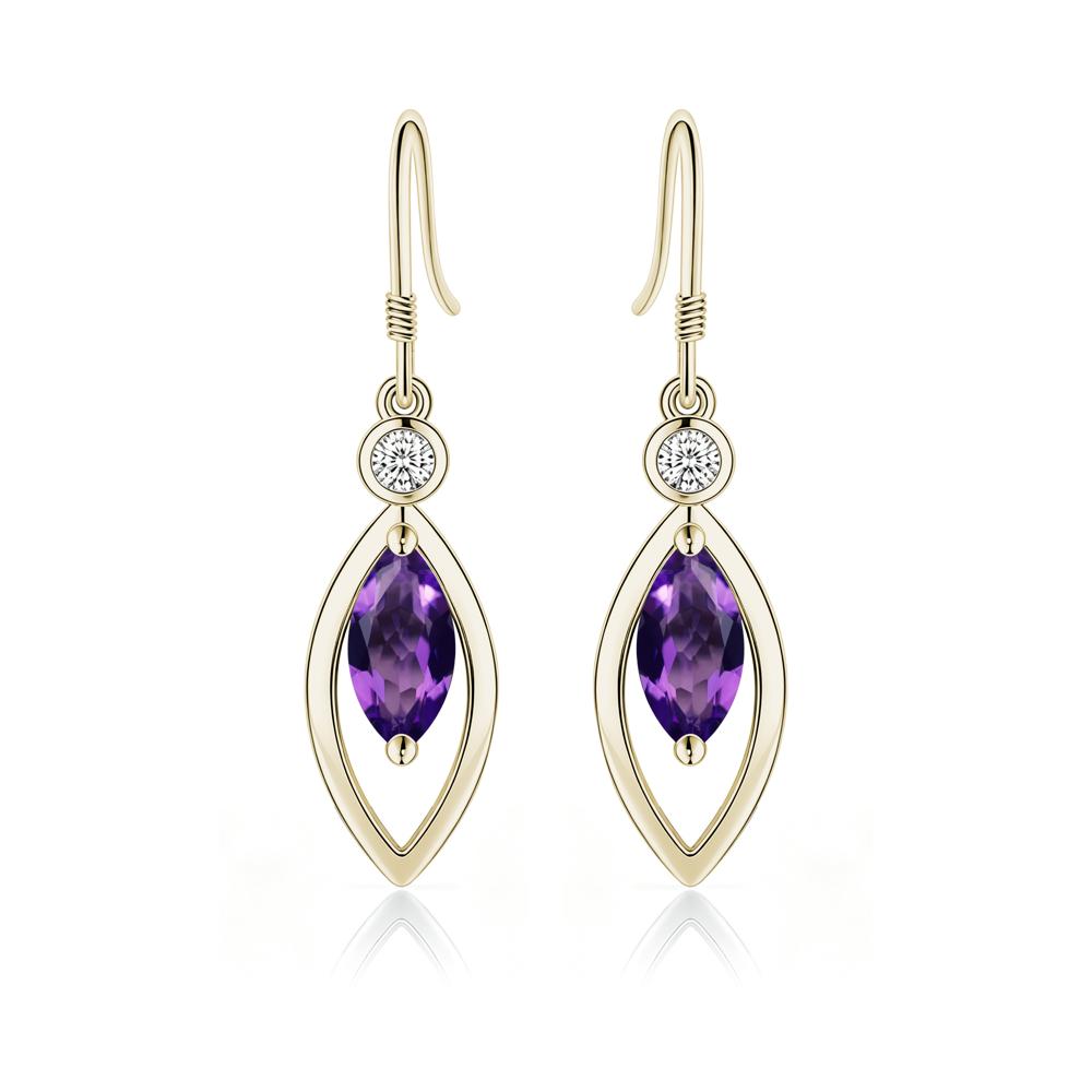 Leaf Inspired Alexandrite Dangle Earrings - LUO Jewelry #gemstone_Amethyst