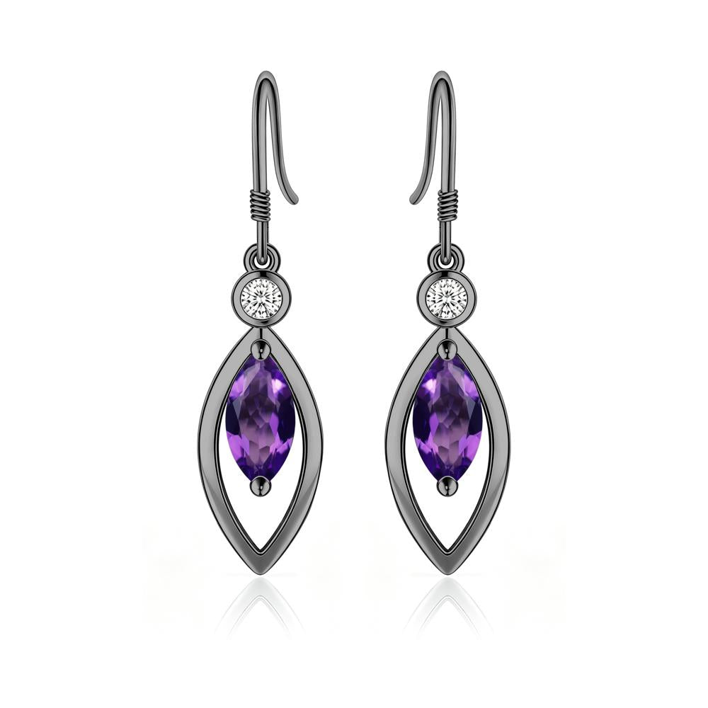 Leaf Inspired Alexandrite Dangle Earrings - LUO Jewelry #gemstone_Amethyst