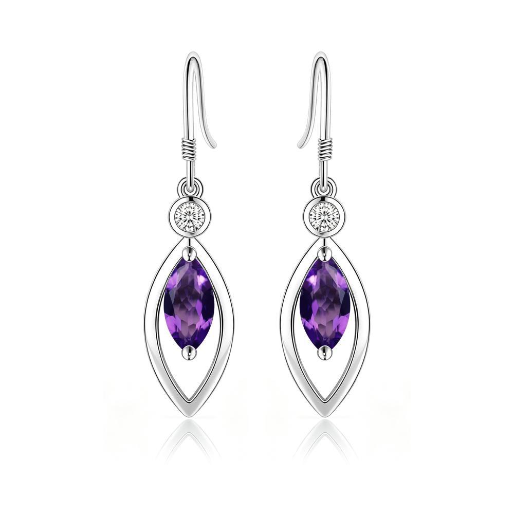 Leaf Inspired Alexandrite Dangle Earrings - LUO Jewelry #gemstone_Amethyst