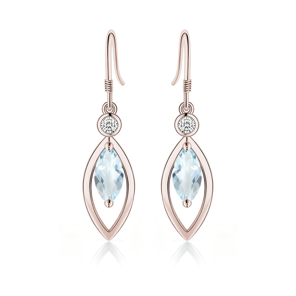 Leaf Inspired Alexandrite Dangle Earrings - LUO Jewelry #gemstone_Aquamarine