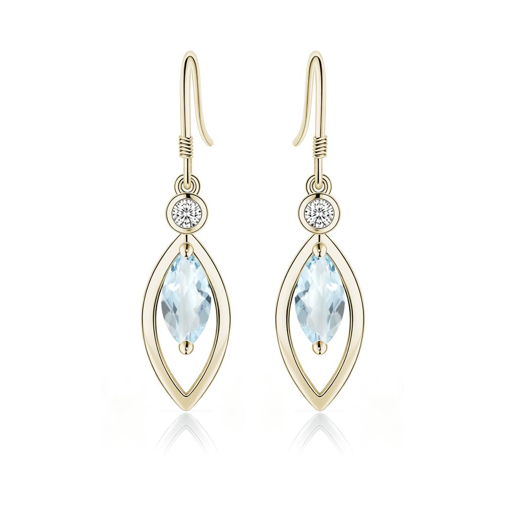 Leaf Inspired Alexandrite Dangle Earrings - LUO Jewelry #gemstone_Aquamarine