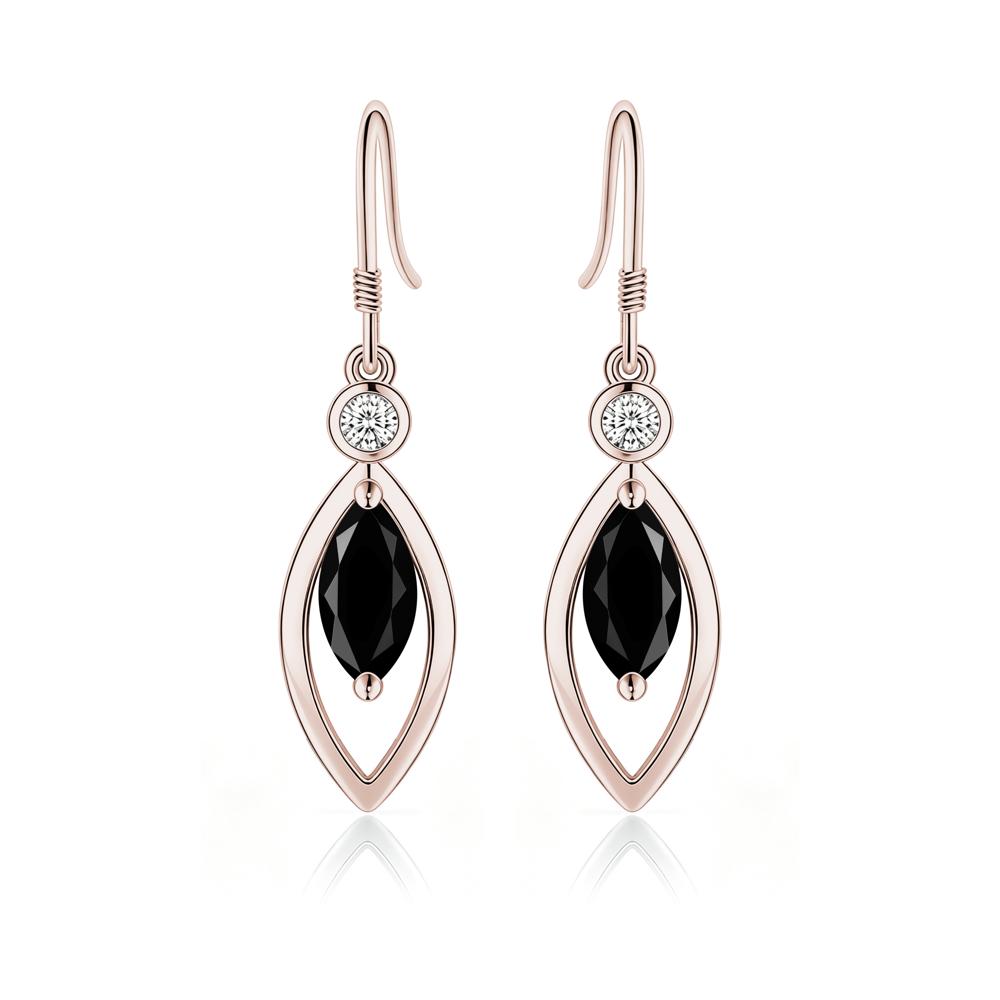 Leaf Inspired Alexandrite Dangle Earrings - LUO Jewelry #gemstone_Black Spinel