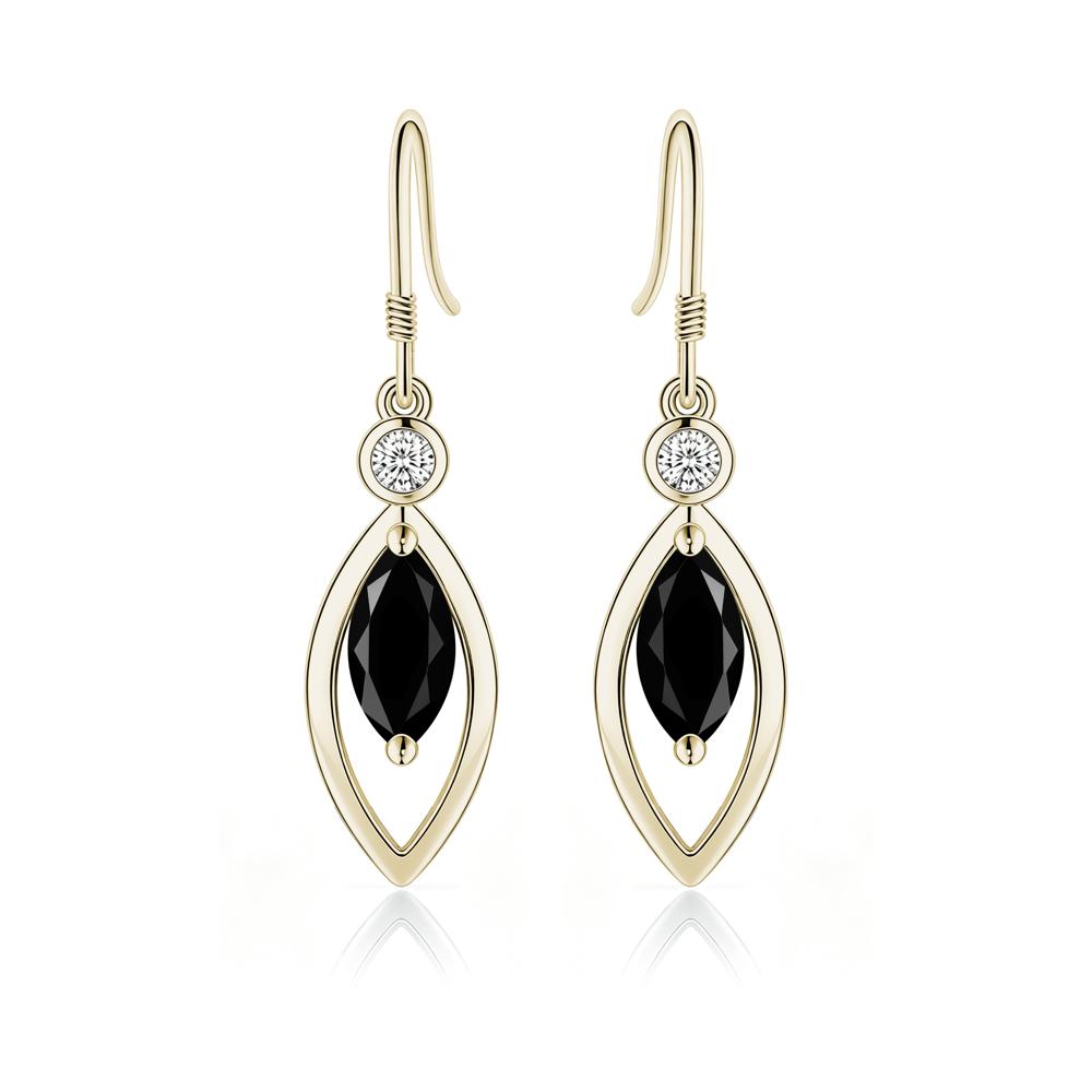 Leaf Inspired Alexandrite Dangle Earrings - LUO Jewelry #gemstone_Black Spinel