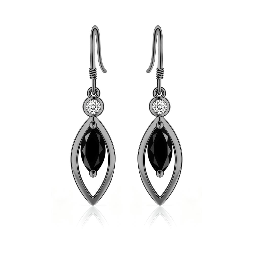 Leaf Inspired Alexandrite Dangle Earrings - LUO Jewelry #gemstone_Black Spinel