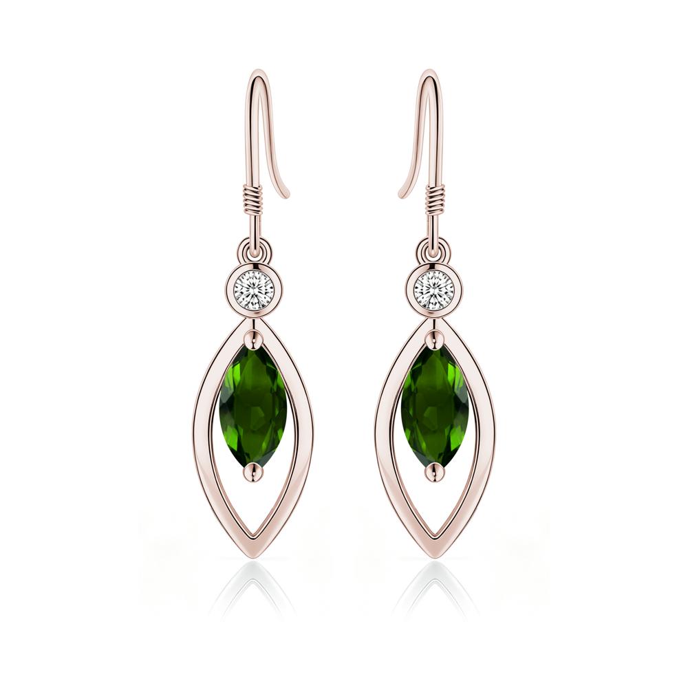Leaf Inspired Alexandrite Dangle Earrings - LUO Jewelry #gemstone_Diopside