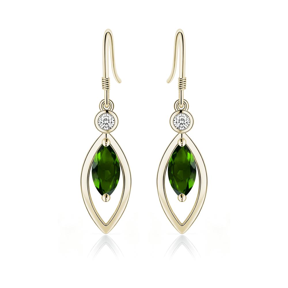 Leaf Inspired Alexandrite Dangle Earrings - LUO Jewelry #gemstone_Diopside
