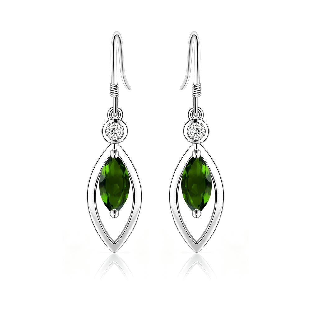 Leaf Inspired Alexandrite Dangle Earrings - LUO Jewelry #gemstone_Diopside