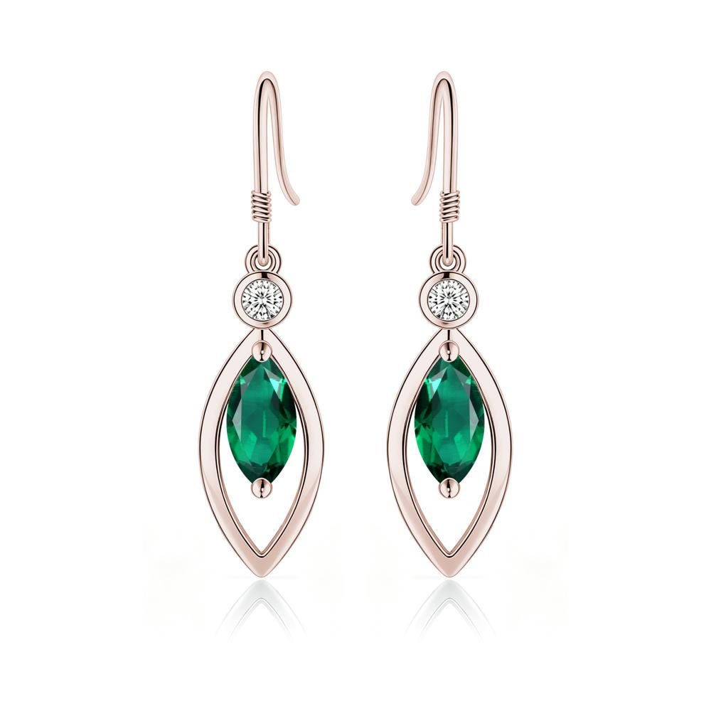 Leaf Inspired Alexandrite Dangle Earrings - LUO Jewelry #gemstone_Emerald