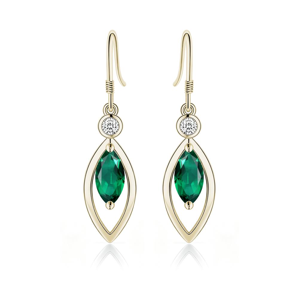Leaf Inspired Alexandrite Dangle Earrings - LUO Jewelry #gemstone_Emerald