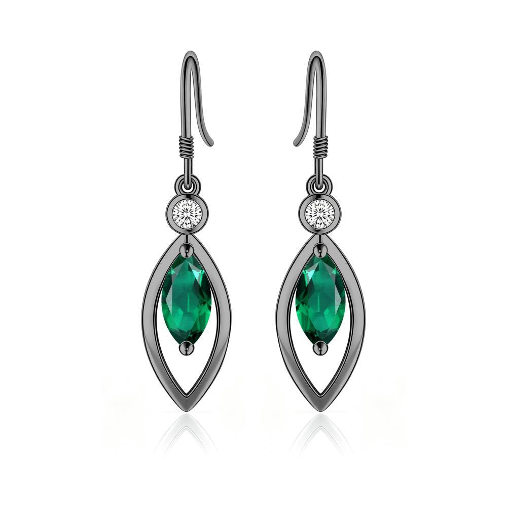 Leaf Inspired Alexandrite Dangle Earrings - LUO Jewelry #gemstone_Emerald