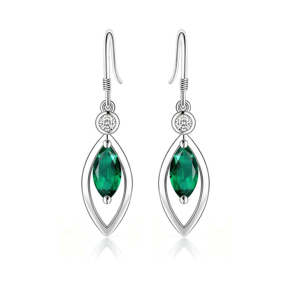 Leaf Inspired Alexandrite Dangle Earrings - LUO Jewelry #gemstone_Emerald