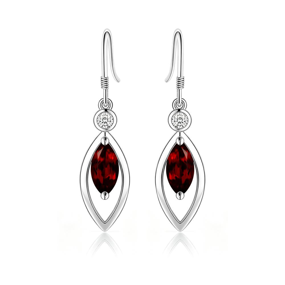 Leaf Inspired Alexandrite Dangle Earrings - LUO Jewelry #gemstone_Garnet