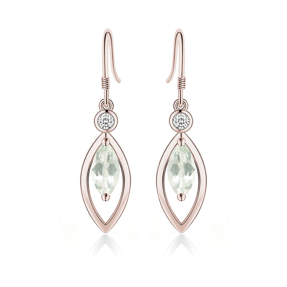 Leaf Inspired Alexandrite Dangle Earrings - LUO Jewelry #gemstone_Green Amethyst