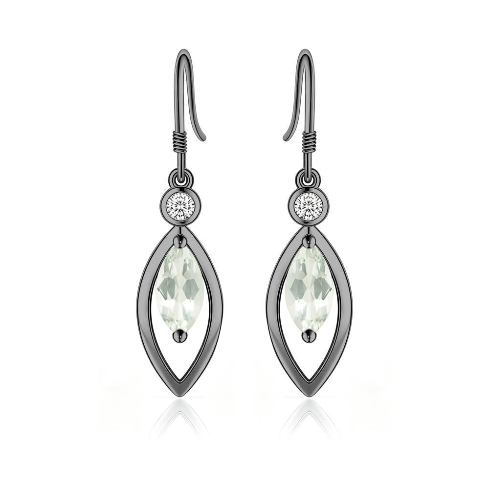 Leaf Inspired Alexandrite Dangle Earrings - LUO Jewelry #gemstone_Green Amethyst