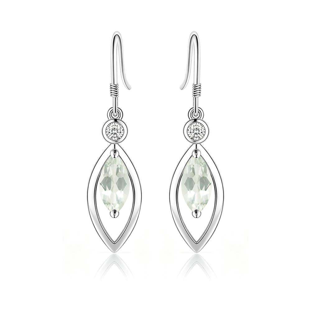 Leaf Inspired Alexandrite Dangle Earrings - LUO Jewelry #gemstone_Green Amethyst
