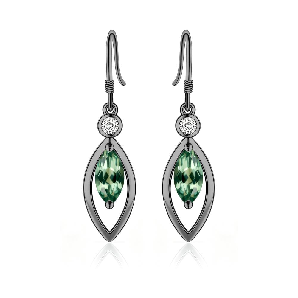 Leaf Inspired Alexandrite Dangle Earrings - LUO Jewelry #gemstone_Green Sapphire